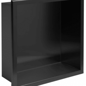 Hylde til indbygning i rustfri stål 34 x 34 cm - Mat sort