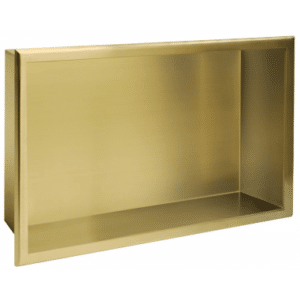 Hylde til indbygning i rustfri stål 49 x 34 cm - Børstet guld