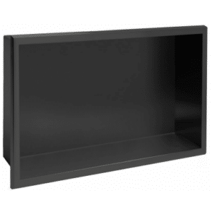 Hylde til indbygning i rustfri stål 49 x 34 cm - Mat sort
