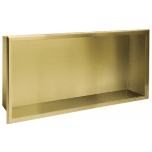 Hylde til indbygning i rustfri stål 64 x 34 cm - Børstet guld