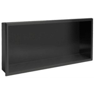Hylde til indbygning i rustfri stål 64 x 34 cm - Mat sort
